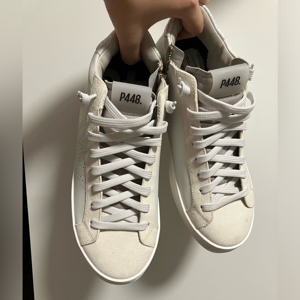 P448 John Leather White Sneakers